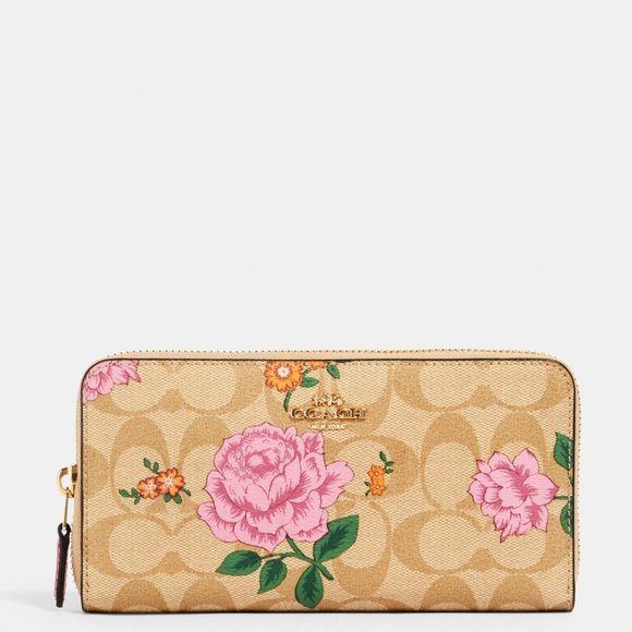 NWT COACH ROSE PRAIRIE SIGNATURE ZIP WALLET FLORAL - Picture 1 of 2